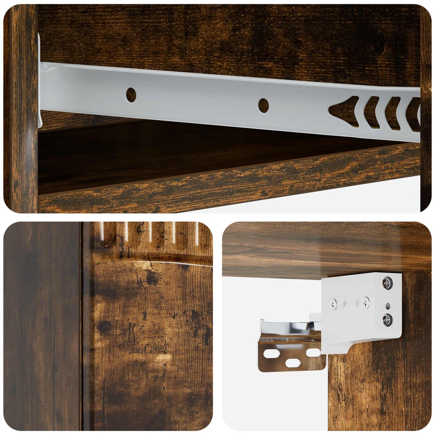 Vegghengt Sidebord Røkt Eik 87,5 x 34,5 x 17 cm Konstruert tre