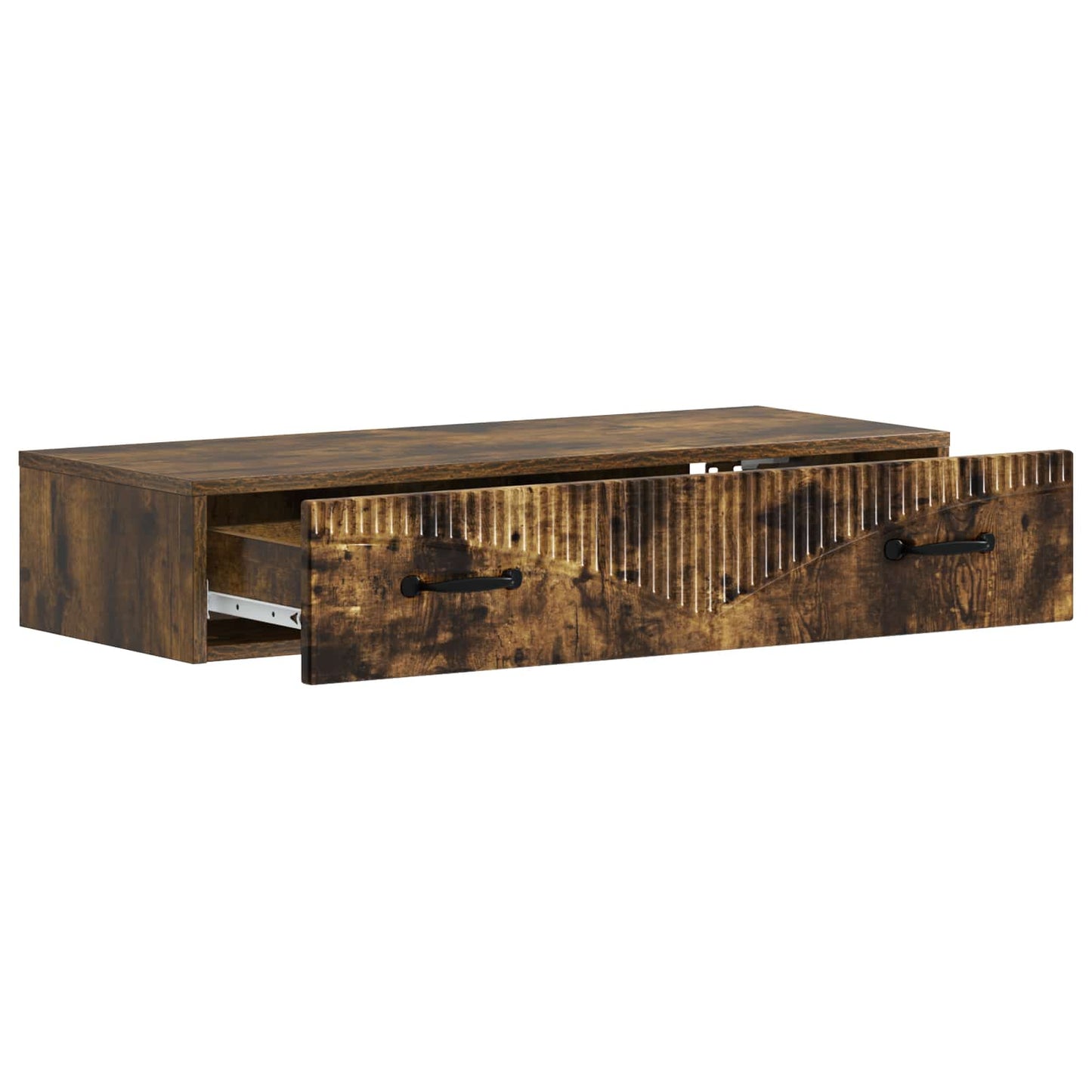 Vegghengt Sidebord Røkt Eik 87,5 x 34,5 x 17 cm Konstruert tre