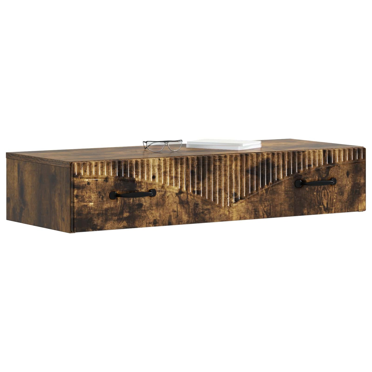Vegghengt Sidebord Røkt Eik 87,5 x 34,5 x 17 cm Konstruert tre