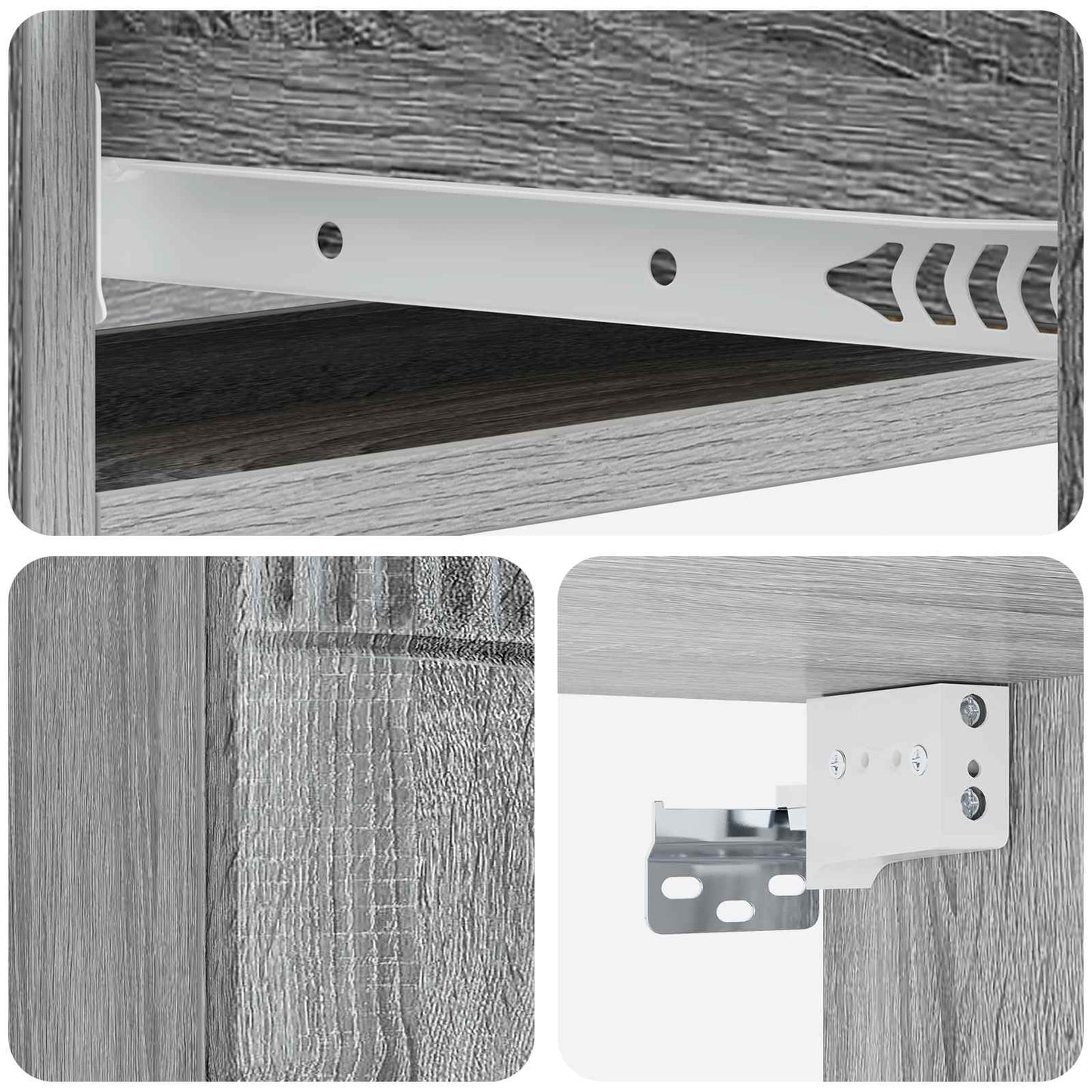 Vegghengt Sidebord Grå sonoma 87,5 x 34,5 x 17 cm