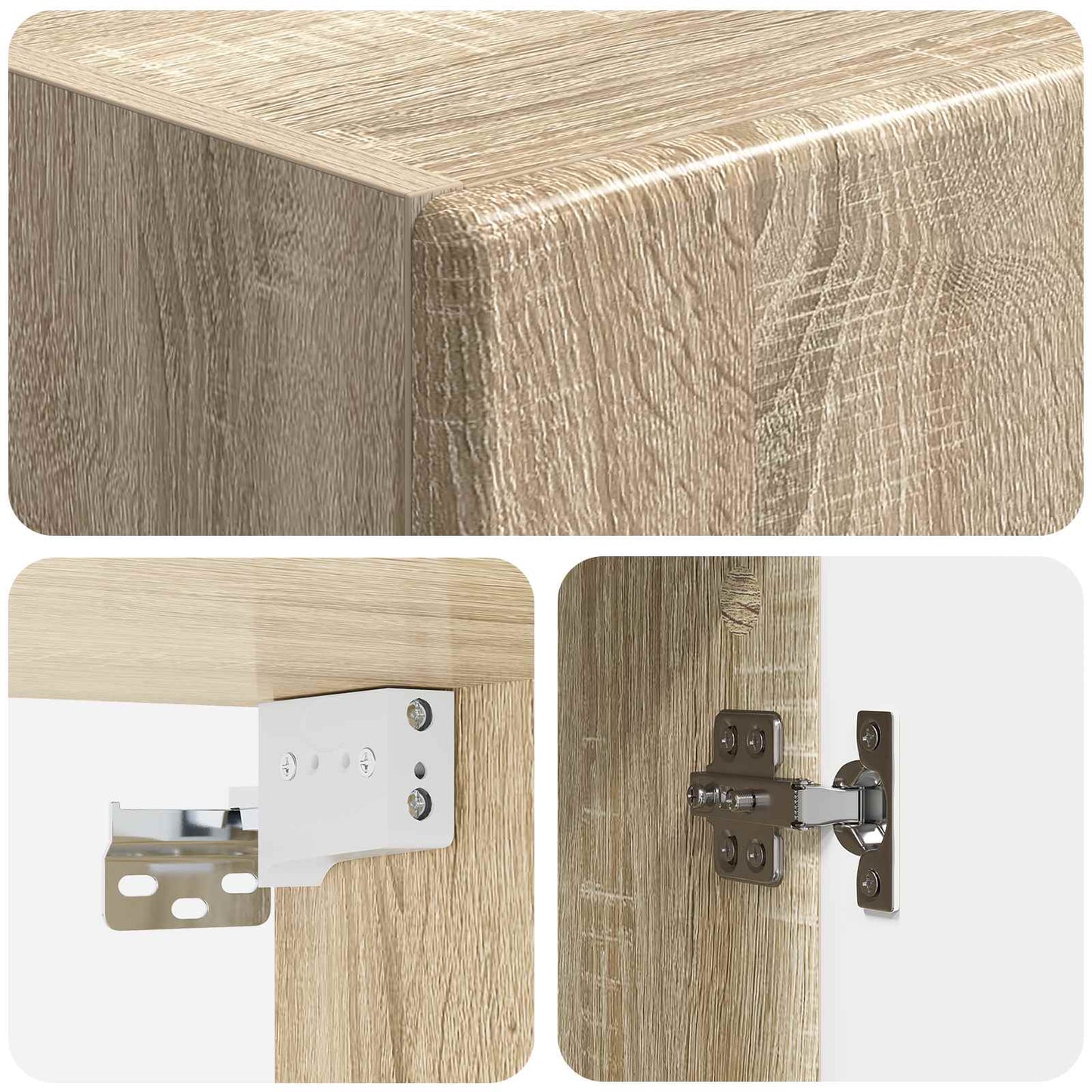 Vegghengt skap Sonoma eik 33 x 34,5 x 90 cm Konstruert tre