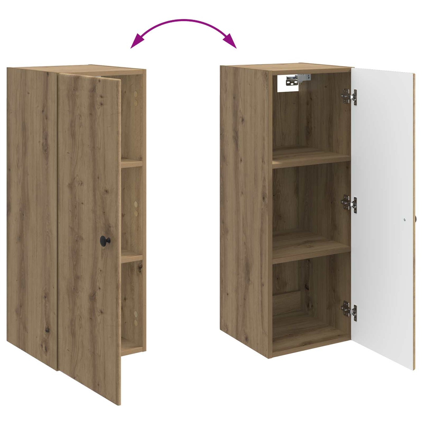 Vegghengt skap 33 x 34,5 x 90 cm Konstruert tre Artisan eik