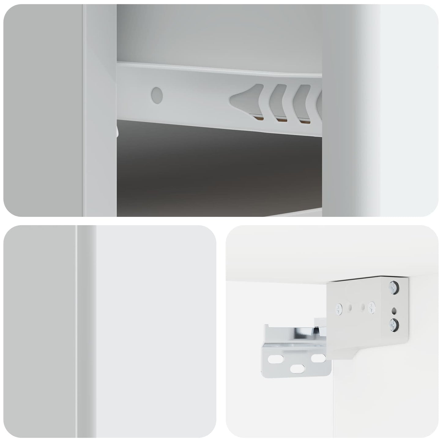 Vegghengt Nattbord 2 pcs Hvit 34,5 x 33 x 20 cm Konstruert tre