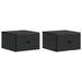 Vegghengt Nattbord 2 pcs Svart 34,5 x 33 x 20 cm Konstruert tre