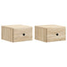 Vegghengt Nattbord med skuff 2 pcs Sonoma eik 34,5 x 33 x 20 cm
