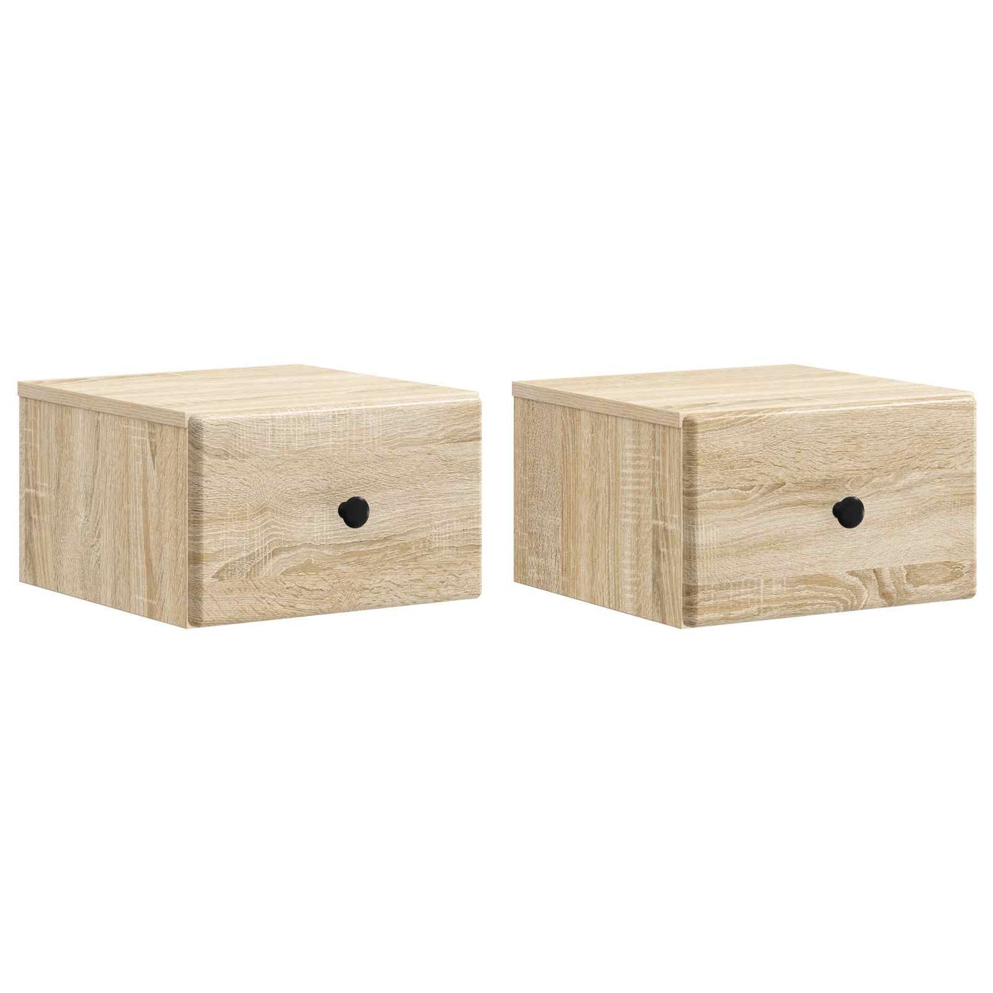Vegghengt Nattbord med skuff 2 pcs Sonoma eik 34,5 x 33 x 20 cm