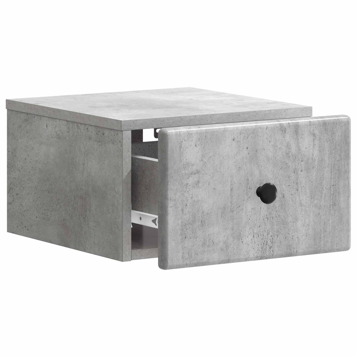 Vegghengt Nattbord Betonggrå 34,5 x 33 x 20 cm Konstruert tre