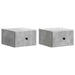 Vegghengt Nattbord med skuff 2 pcs Betonggrå 34,5 x 33 x 20 cm