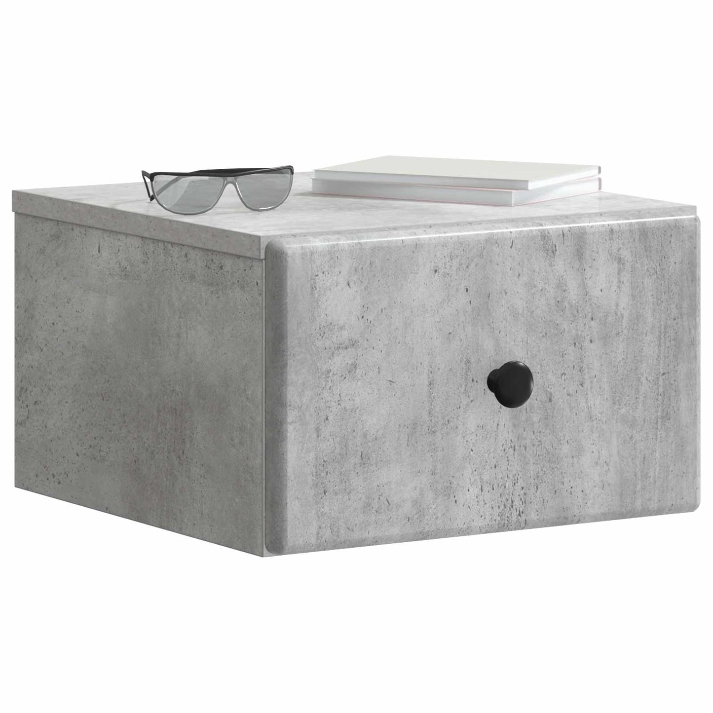 Vegghengt Nattbord med skuff 2 pcs Betonggrå 34,5 x 33 x 20 cm