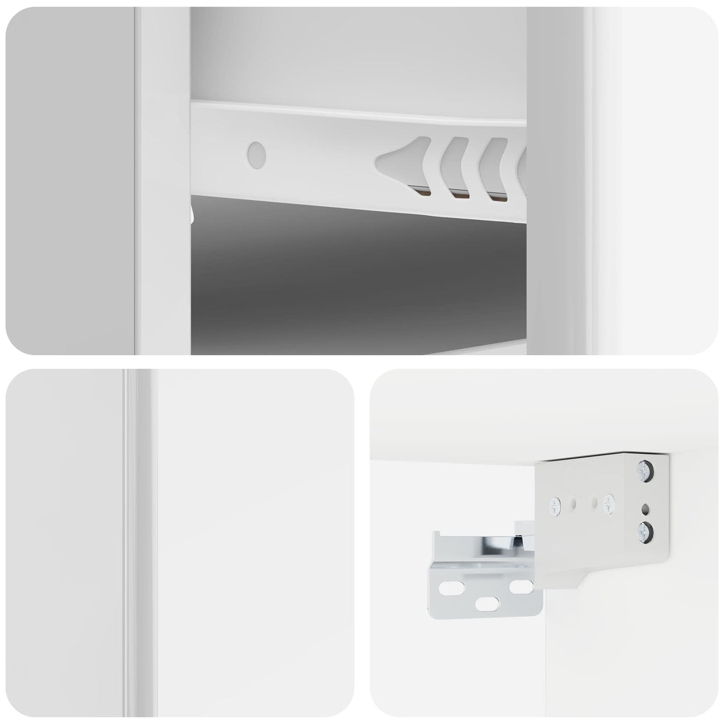 Vegghengt Nattbord 2 pcs Høgglans hvit 34,5 x 33 x 20 cm