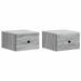 Vegghengt Nattbord med skuff 2 pcs Grå sonoma 34,5 x 33 x 20 cm