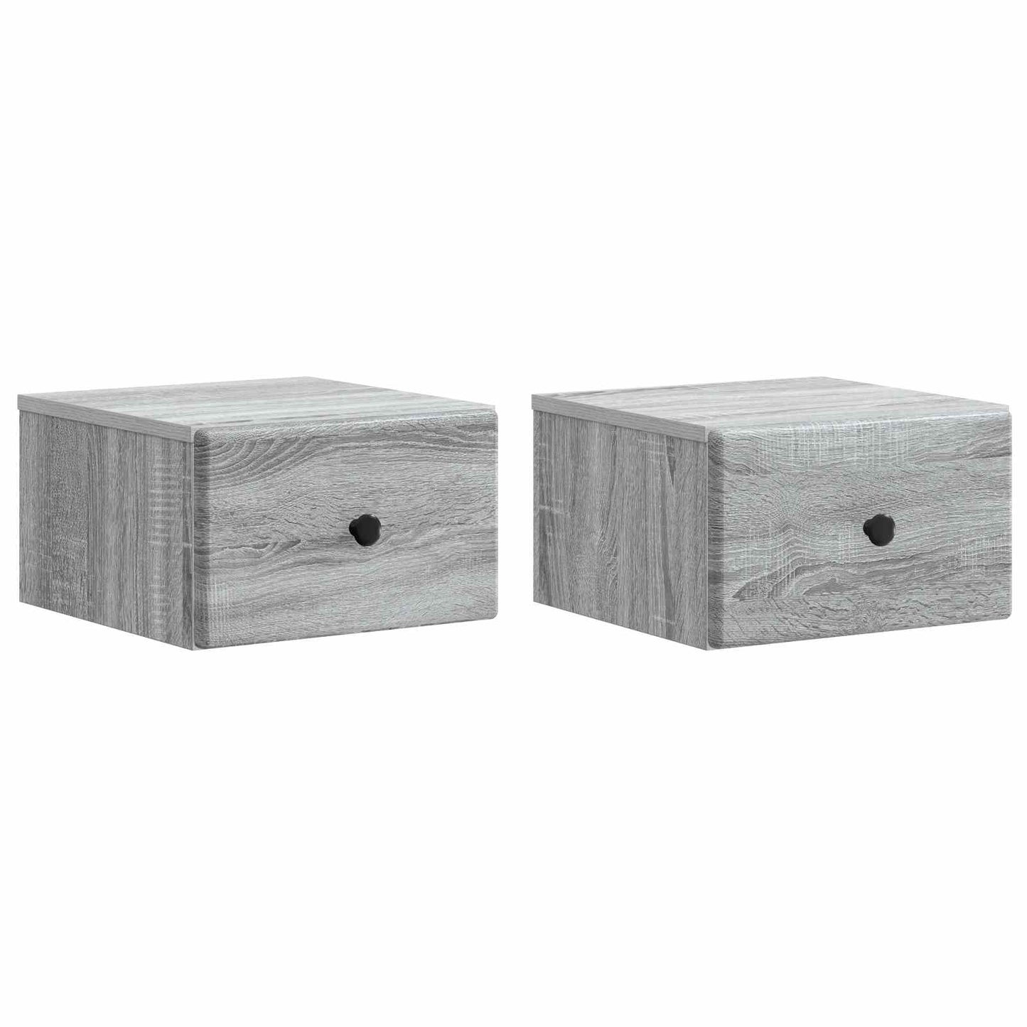 Vegghengt Nattbord med skuff 2 pcs Grå sonoma 34,5 x 33 x 20 cm