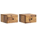 Vegghengt Nattbord 2 pcs Gammelt tre 34,5 x 33 x 20 cm