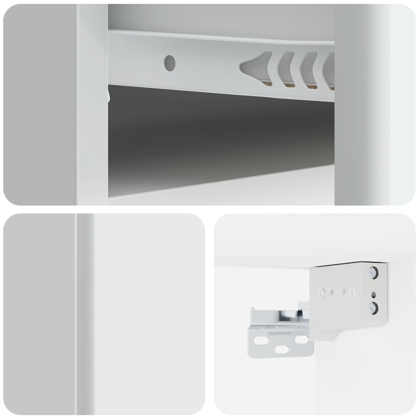 Vegghengt Nattbord 2 pcs Hvit 49 x 34,5 x 20 cm Konstruert tre