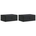 Vegghengt Nattbord 2 pcs Svart 49 x 34,5 x 20 cm Konstruert tre