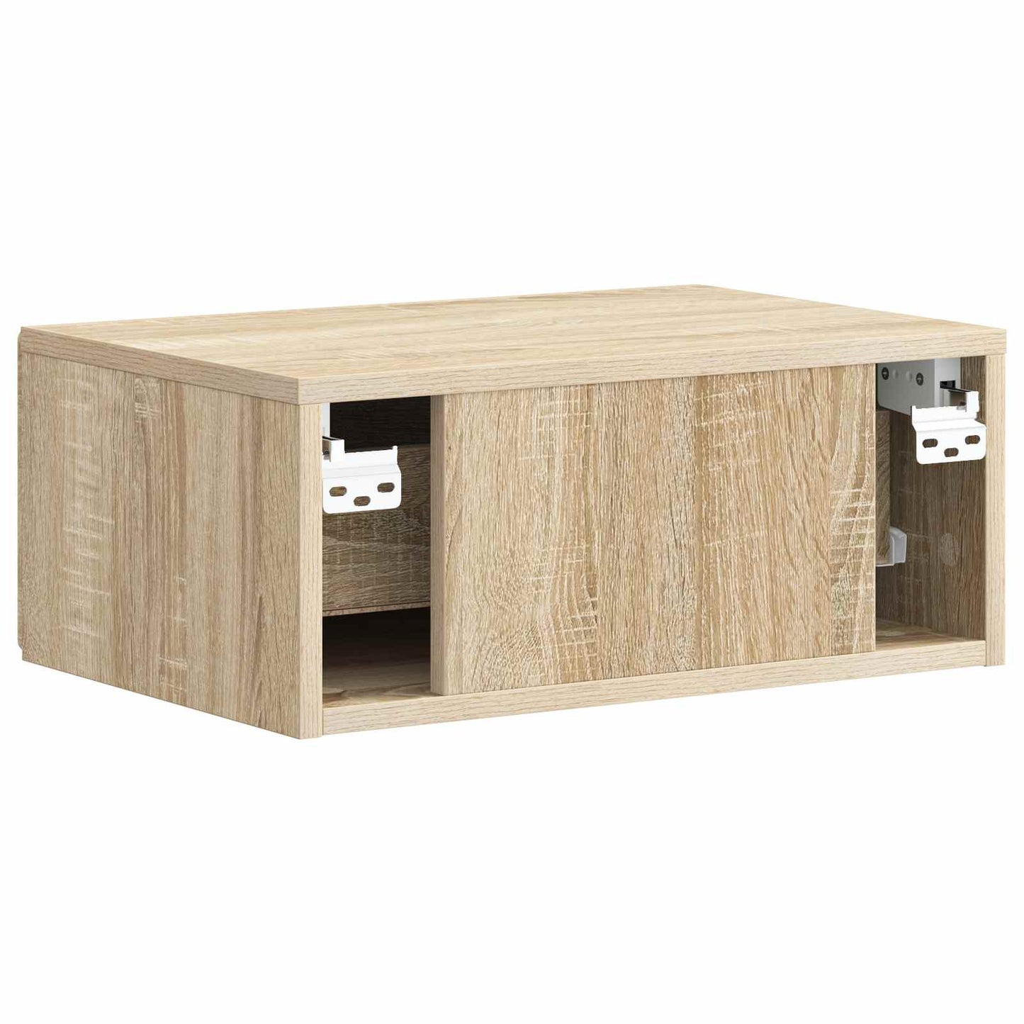 Vegghengt Nattbord med skuff 2 pcs Sonoma eik 49 x 34,5 x 20 cm