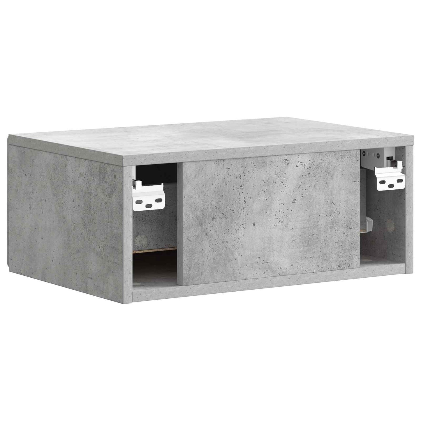 Vegghengt Nattbord Betonggrå 49 x 34,5 x 20 cm Konstruert tre