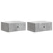 Vegghengt Nattbord med skuff 2 pcs Betonggrå 49 x 34,5 x 20 cm