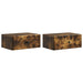 Vegghengt Nattbord med skuff 2 pcs Røkt Eik 49 x 34,5 x 20 cm