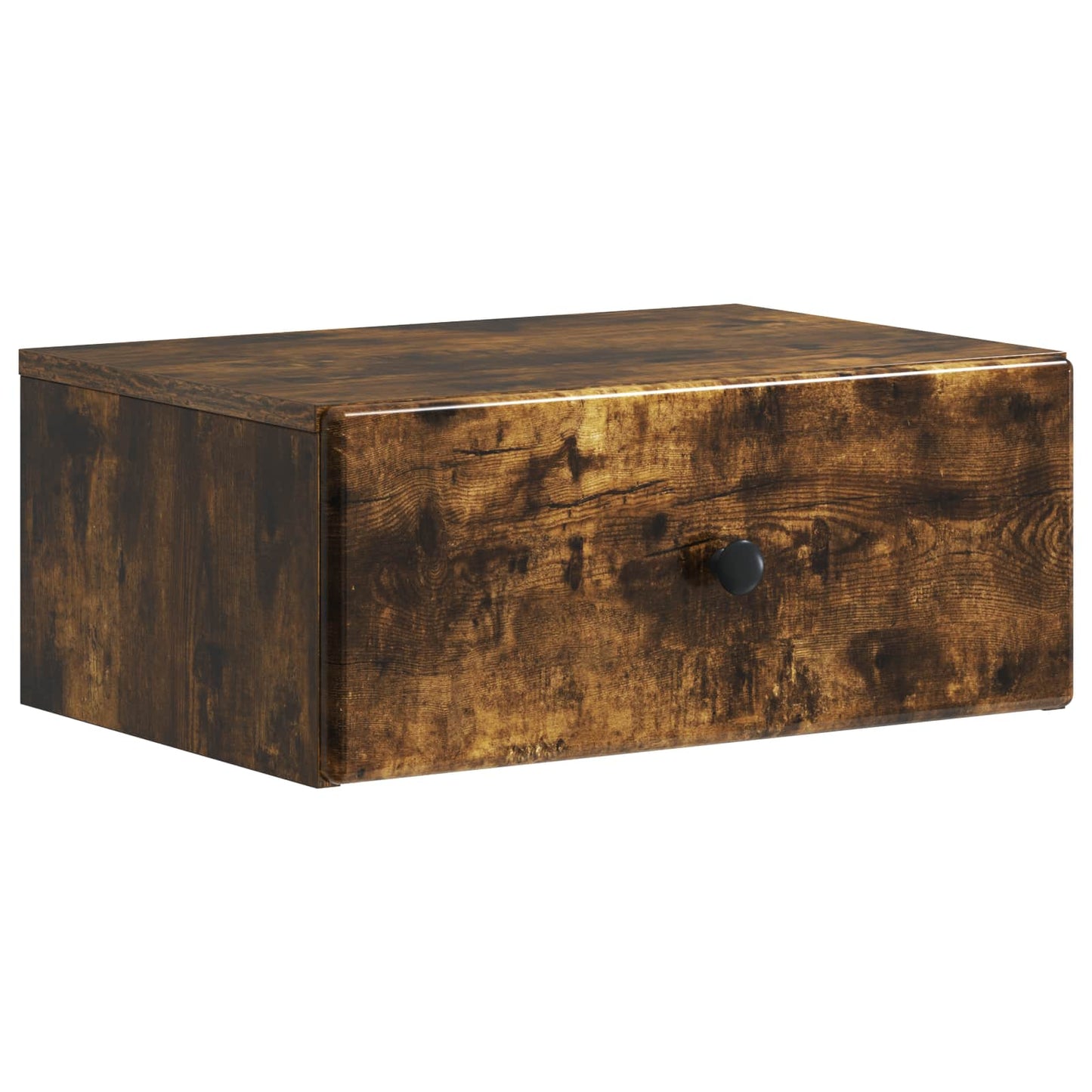 Vegghengt Nattbord med skuff 2 pcs Røkt Eik 49 x 34,5 x 20 cm