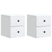 Vegghengt Nattbord 2 pcs Hvit 34,5 x 33 x 40 cm Konstruert tre
