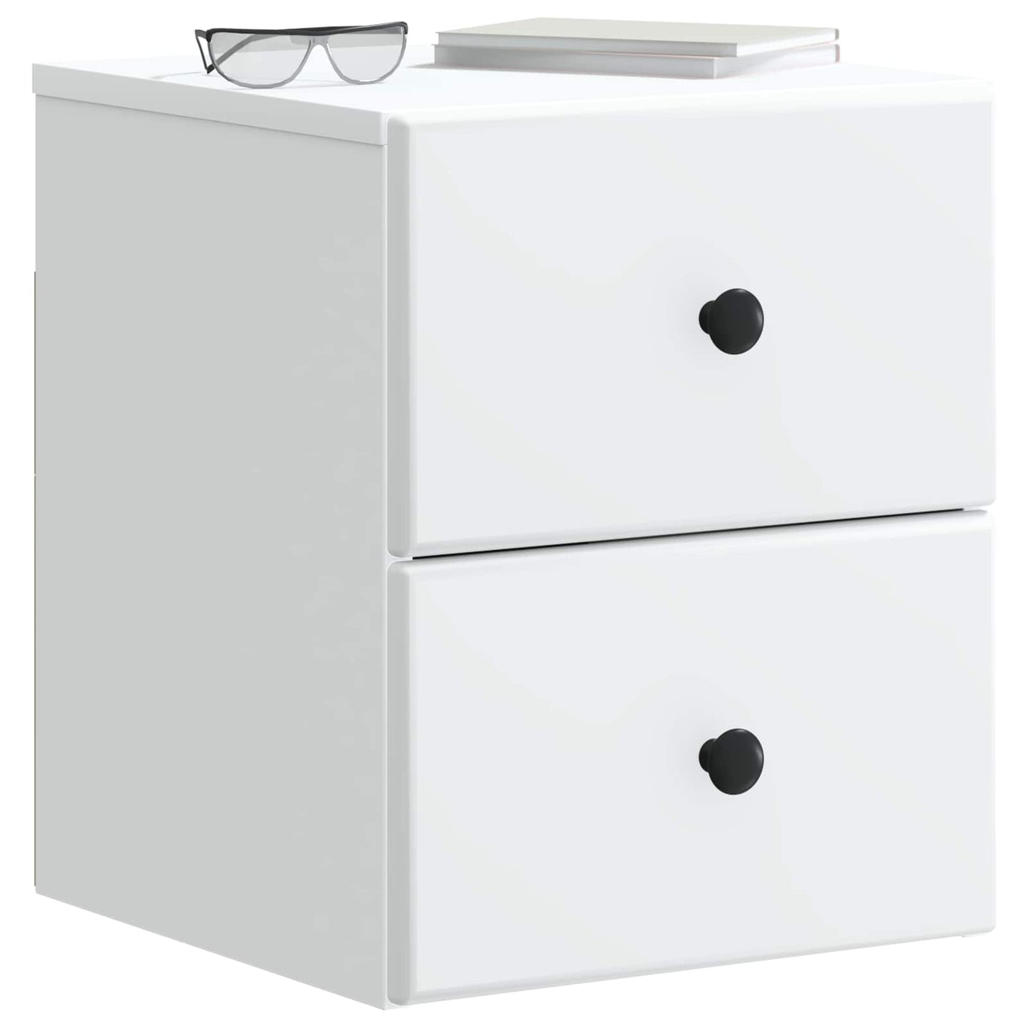 Vegghengt Nattbord 2 pcs Hvit 34,5 x 33 x 40 cm Konstruert tre