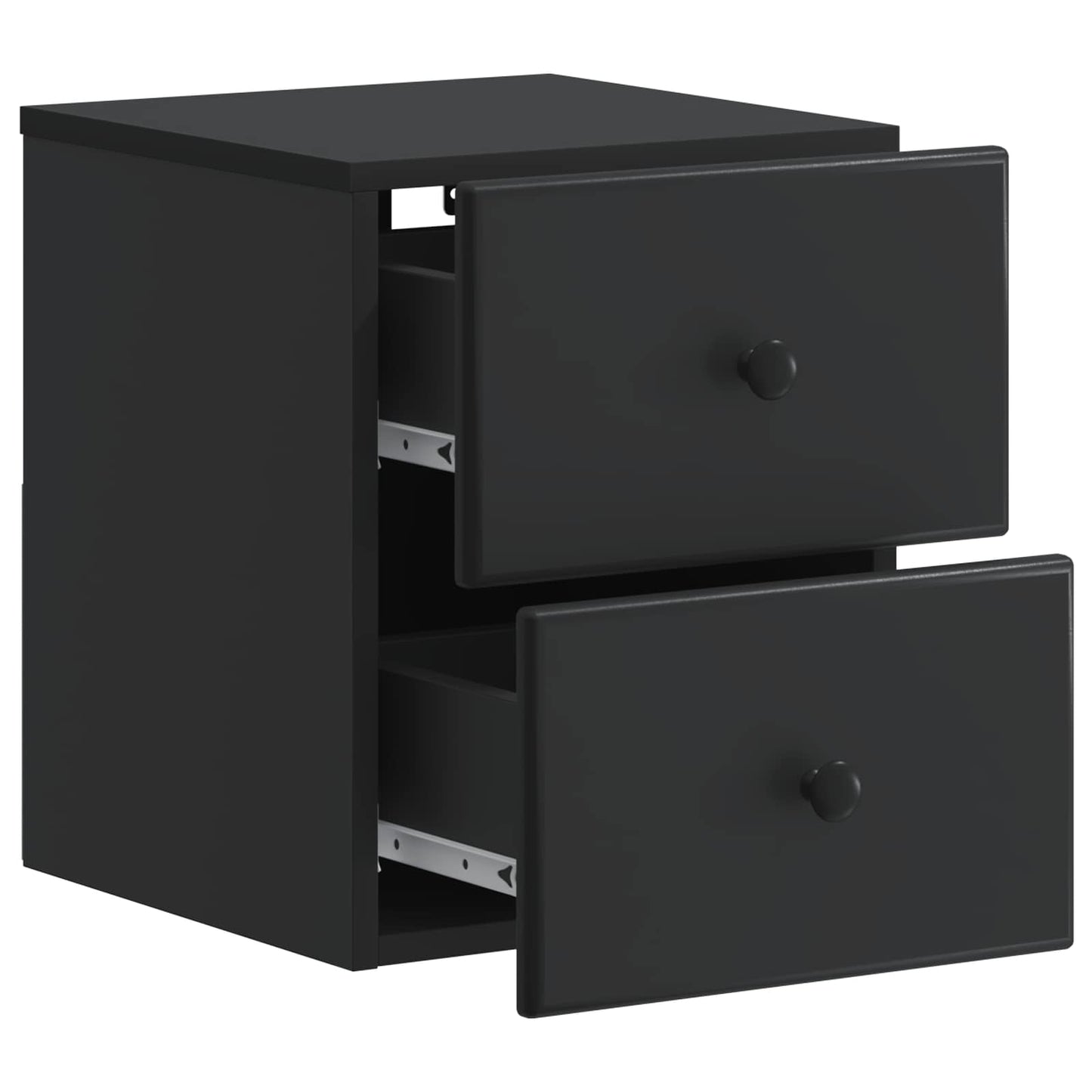 Vegghengt Nattbord Svart 34,5 x 33 x 40 cm Konstruert tre