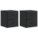Vegghengt Nattbord 2 pcs Svart 34,5 x 33 x 40 cm Konstruert tre