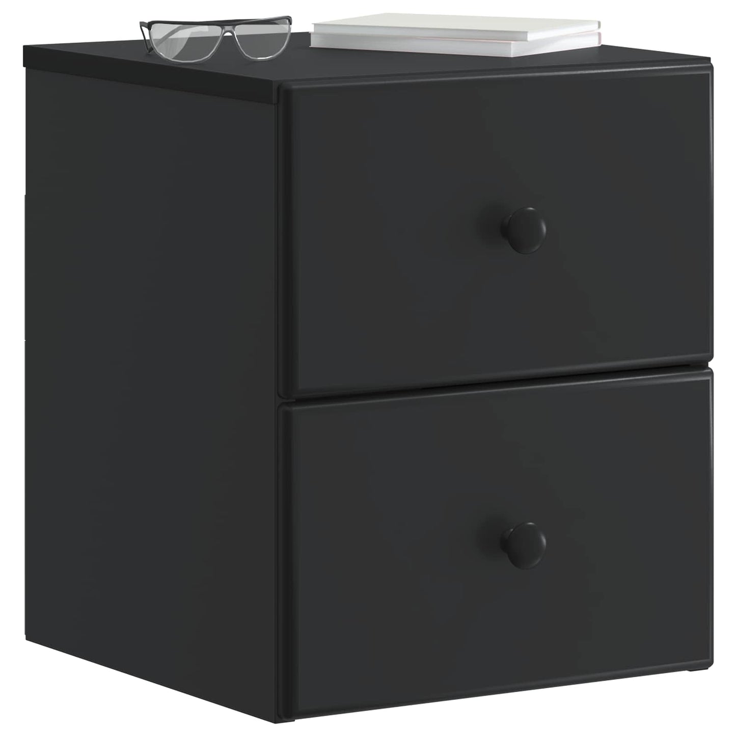 Vegghengt Nattbord 2 pcs Svart 34,5 x 33 x 40 cm Konstruert tre