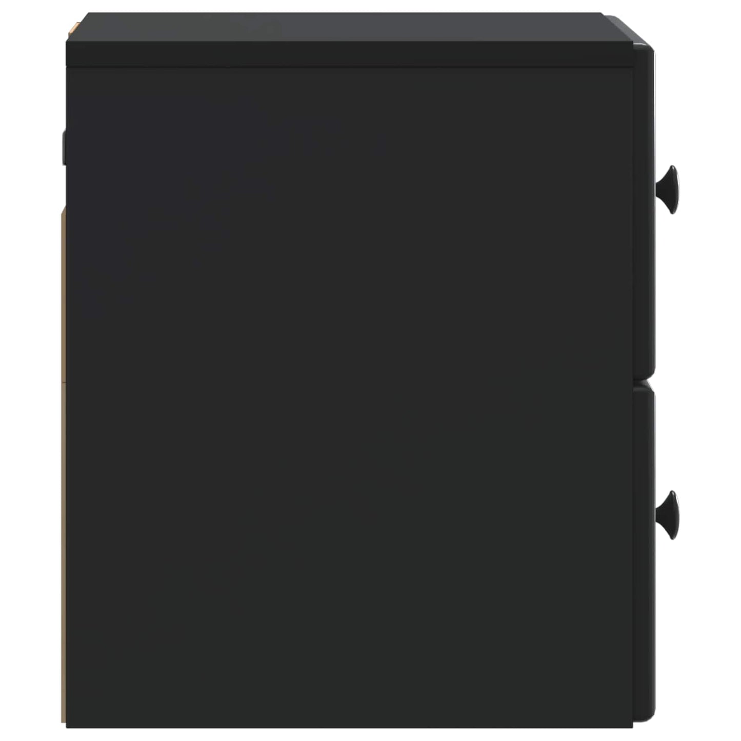 Vegghengt Nattbord 2 pcs Svart 34,5 x 33 x 40 cm Konstruert tre