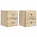 Vegghengt Nattbord med skuff 2 pcs Sonoma eik 34,5 x 33 x 40 cm