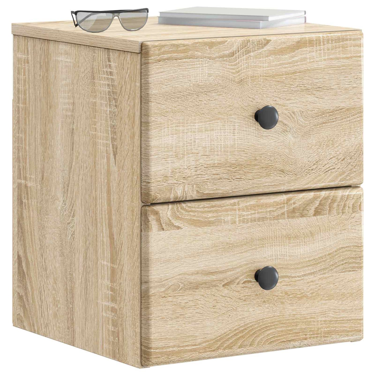 Vegghengt Nattbord med skuff 2 pcs Sonoma eik 34,5 x 33 x 40 cm