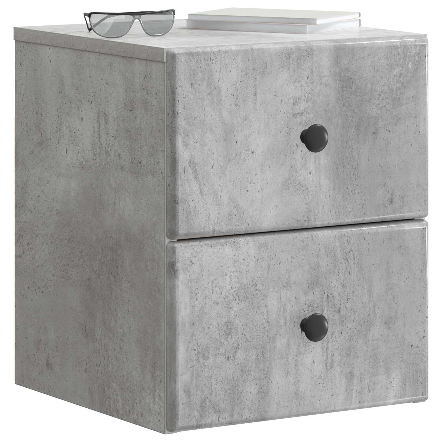 Vegghengt Nattbord Betonggrå 34,5 x 33 x 40 cm Konstruert tre