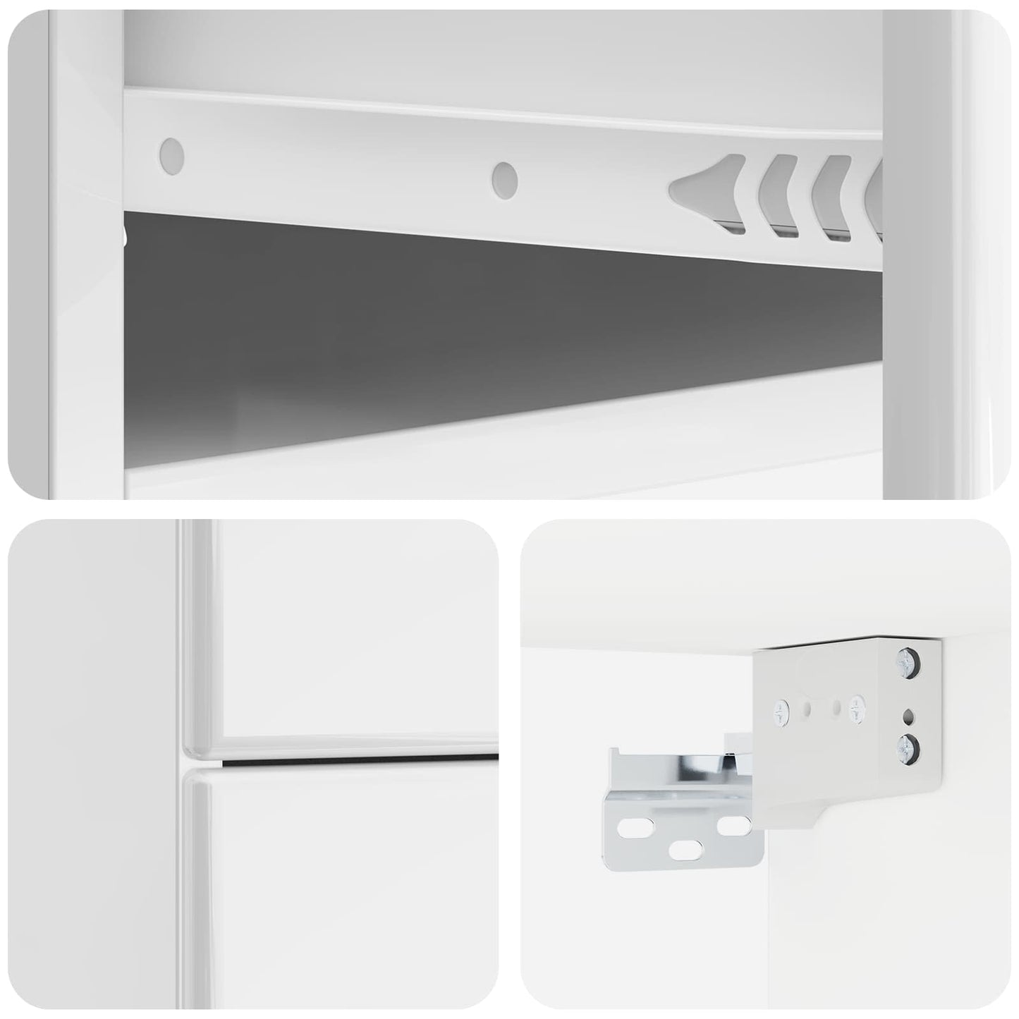 Vegghengt Nattbord 2 pcs Høgglans hvit 34,5 x 33 x 40 cm