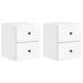 Vegghengt Nattbord 2 pcs Høgglans hvit 34,5 x 33 x 40 cm