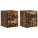 Vegghengt Nattbord med skuff 2 pcs Røkt Eik 34,5 x 33 x 40 cm