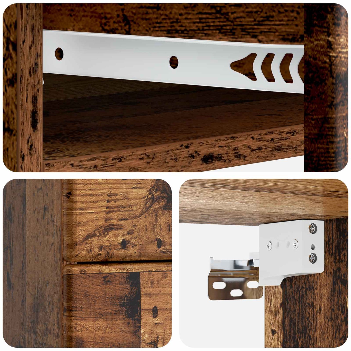 Vegghengt Nattbord 2 pcs Gammelt tre 34,5 x 33 x 40 cm