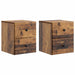 Vegghengt Nattbord 2 pcs Gammelt tre 34,5 x 33 x 40 cm