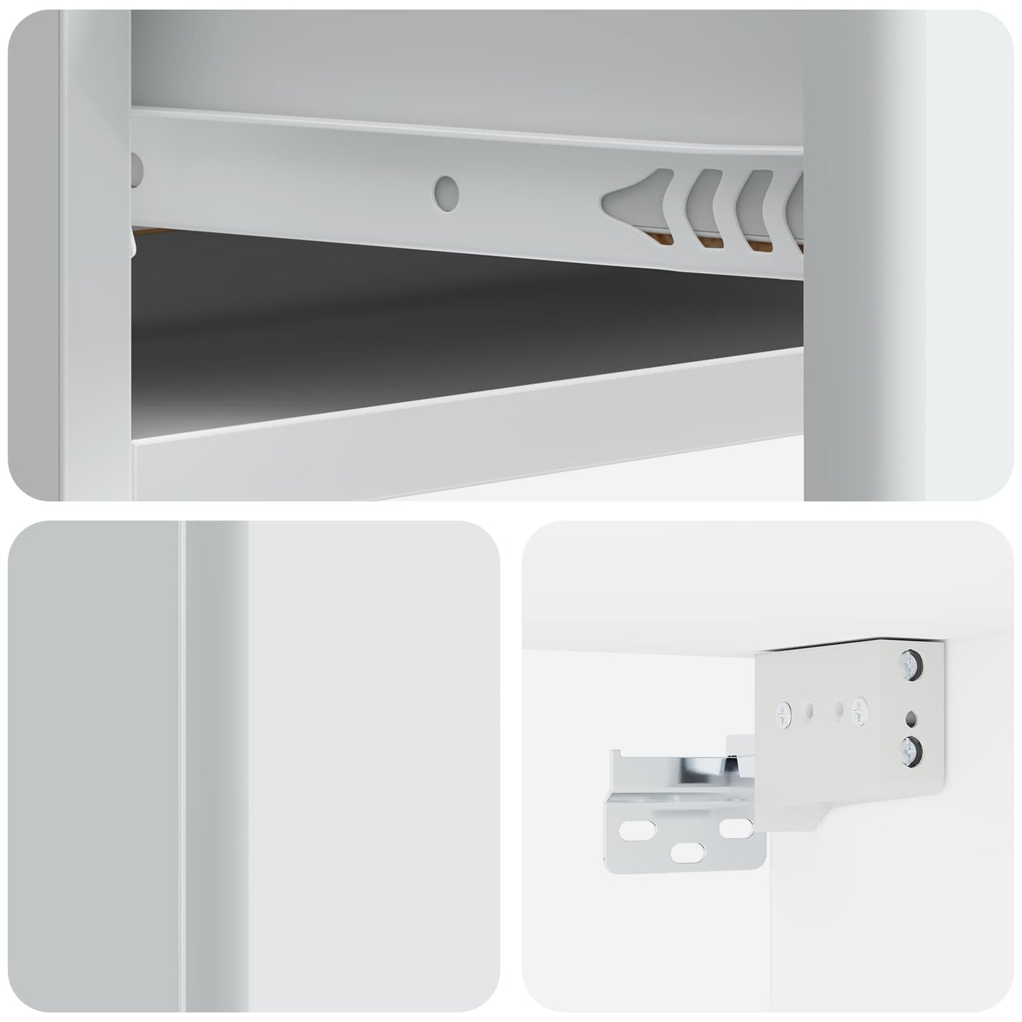 Vegghengt Sidebord Hvit 59 x 34,5 x 17 cm Konstruert tre