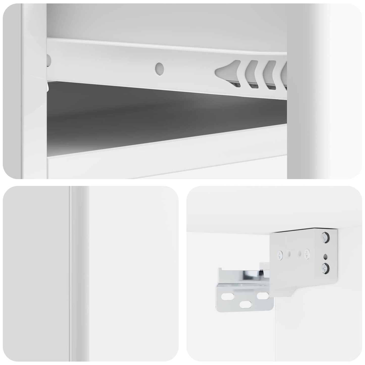 Vegghengt Sidebord Høgglans hvit 59 x 34,5 x 17 cm