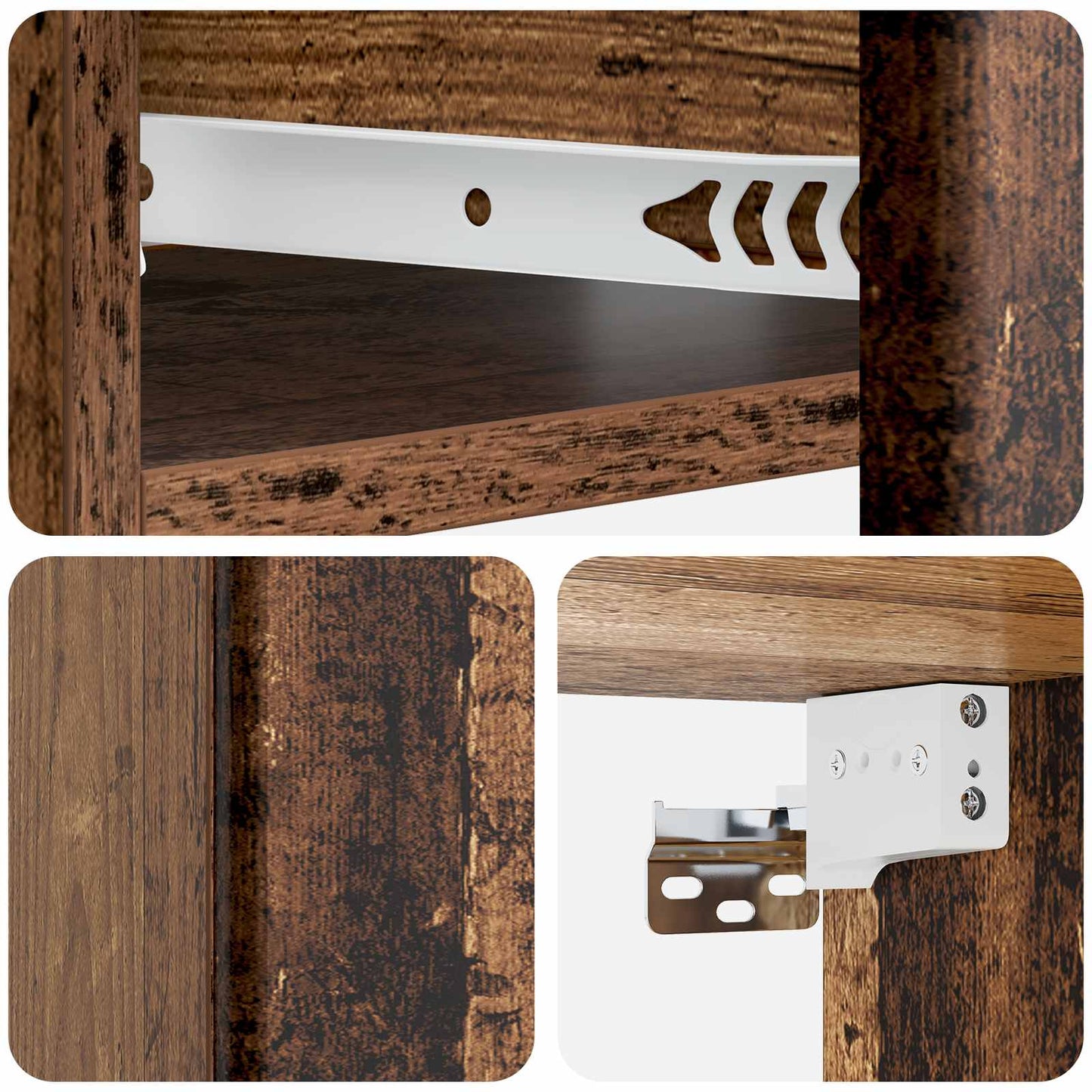 Vegghengt Sidebord Gammelt tre 59 x 34,5 x 17 cm Konstruert tre