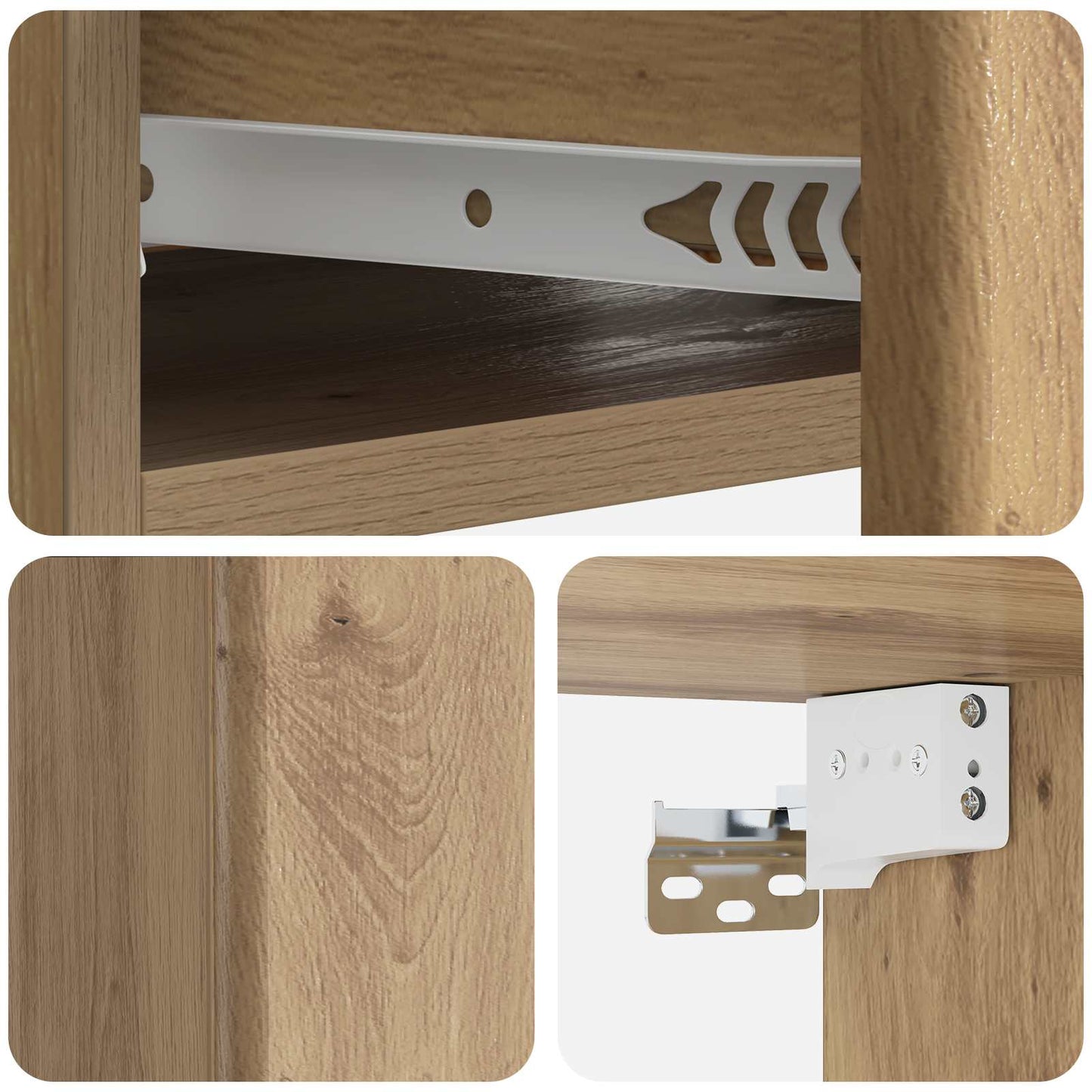 Vegghengt Sidebord 59 x 34,5 x 17 cm Konstruert tre Artisan eik
