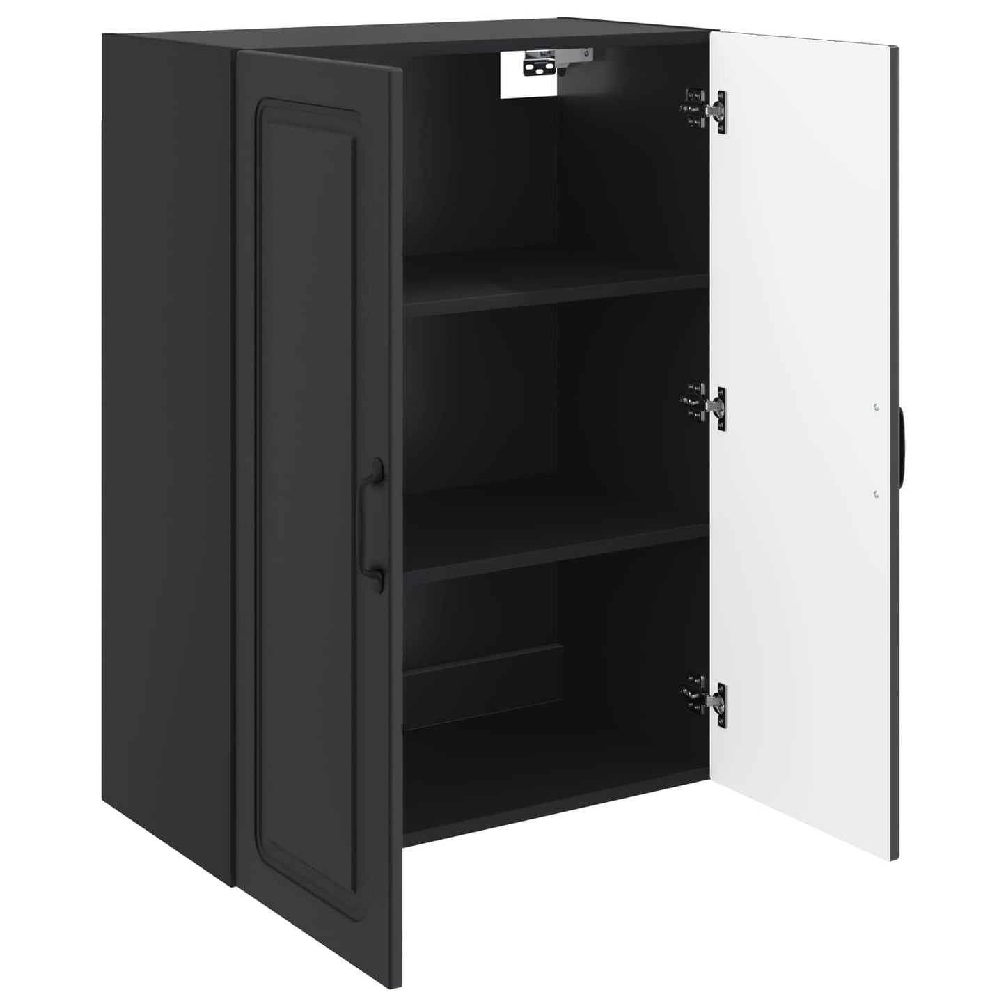Vegghengt skap Svart 66 x 34,5 x 90 cm Konstruert tre