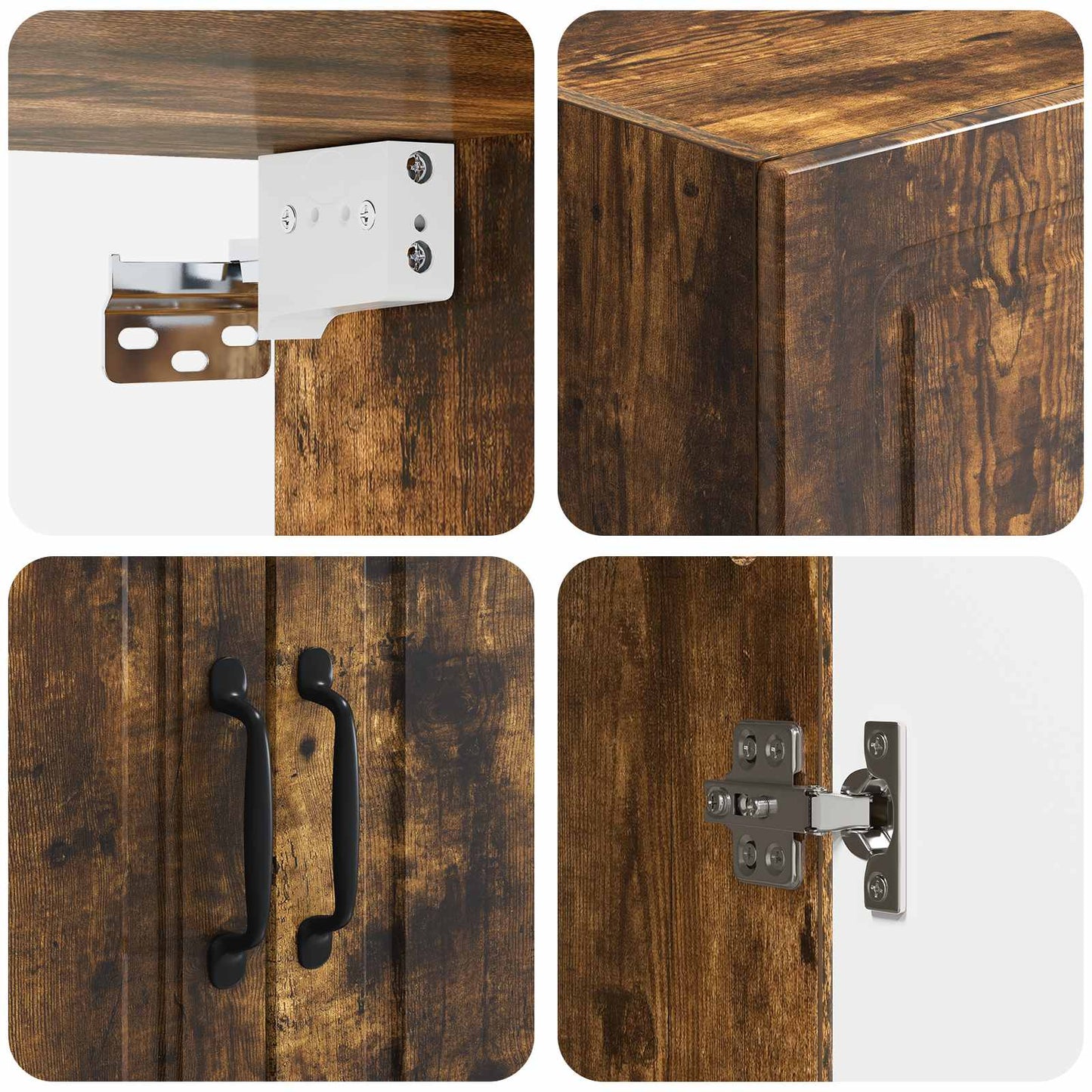 Vegghengt skap Røkt Eik 59 x 31 x 60 cm Konstruert tre