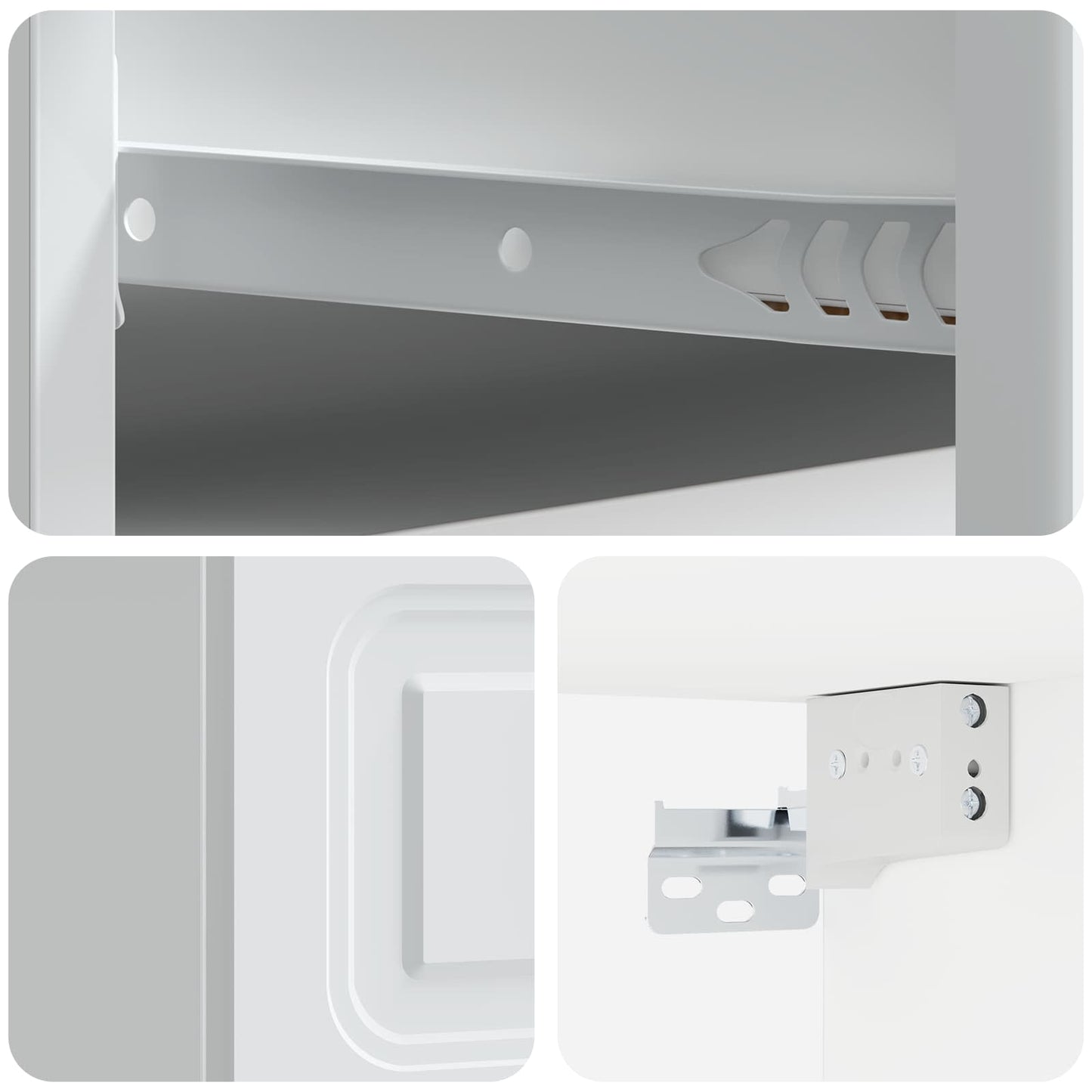Vegghengt Nattbord 2 pcs Hvit 34,5 x 33 x 20 cm Konstruert tre