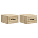 Vegghengt Nattbord med skuff 2 pcs Sonoma eik 34,5 x 33 x 20 cm
