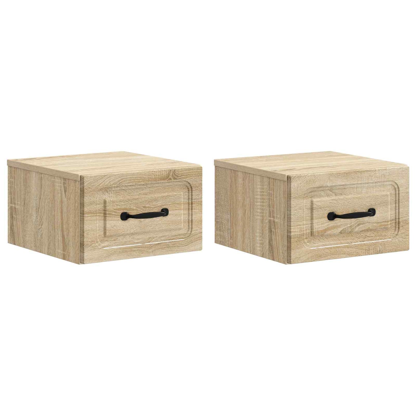 Vegghengt Nattbord med skuff 2 pcs Sonoma eik 34,5 x 33 x 20 cm