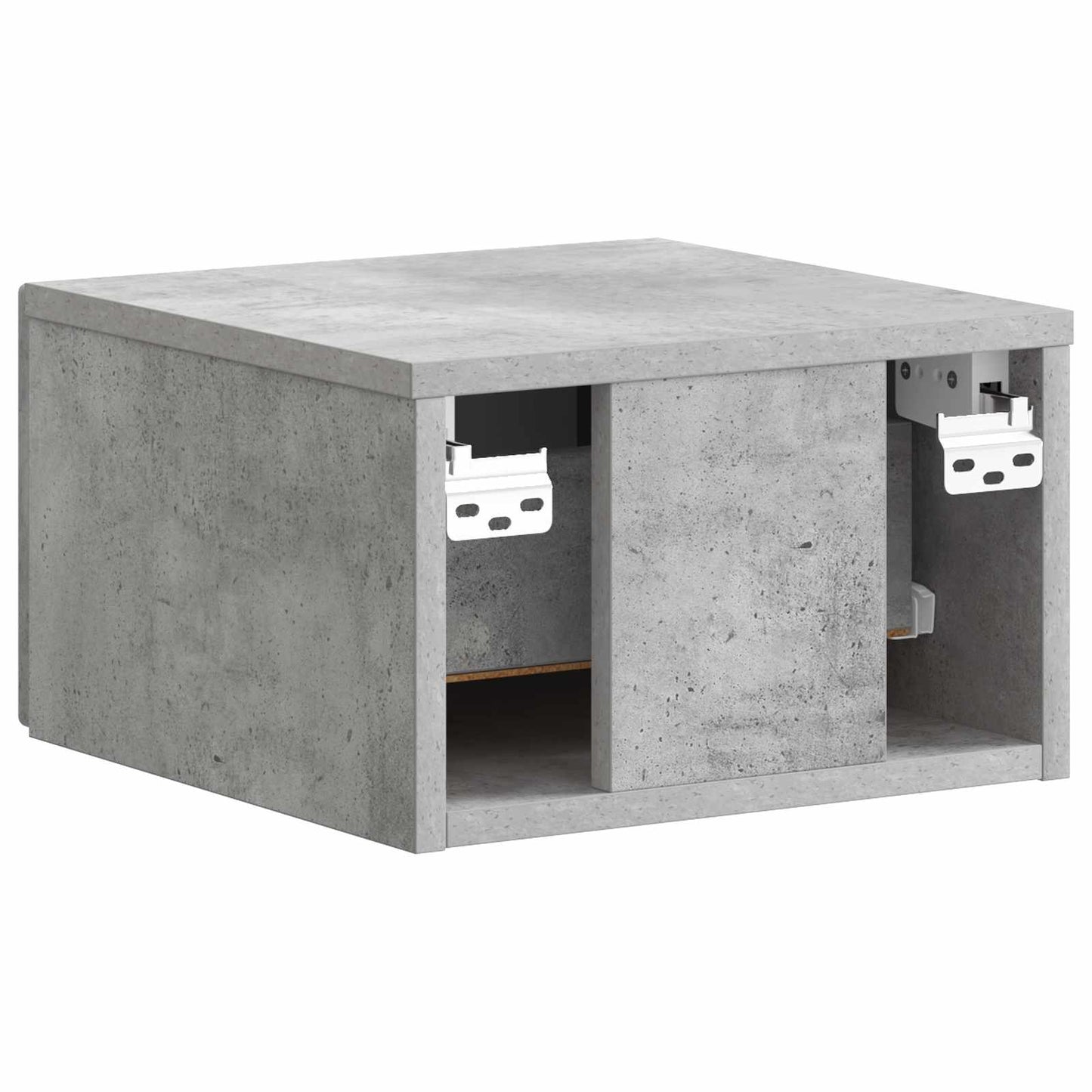 Vegghengt Nattbord Betonggrå 34,5 x 33 x 20 cm Konstruert tre