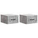 Vegghengt Nattbord med skuff 2 pcs Betonggrå 34,5 x 33 x 20 cm