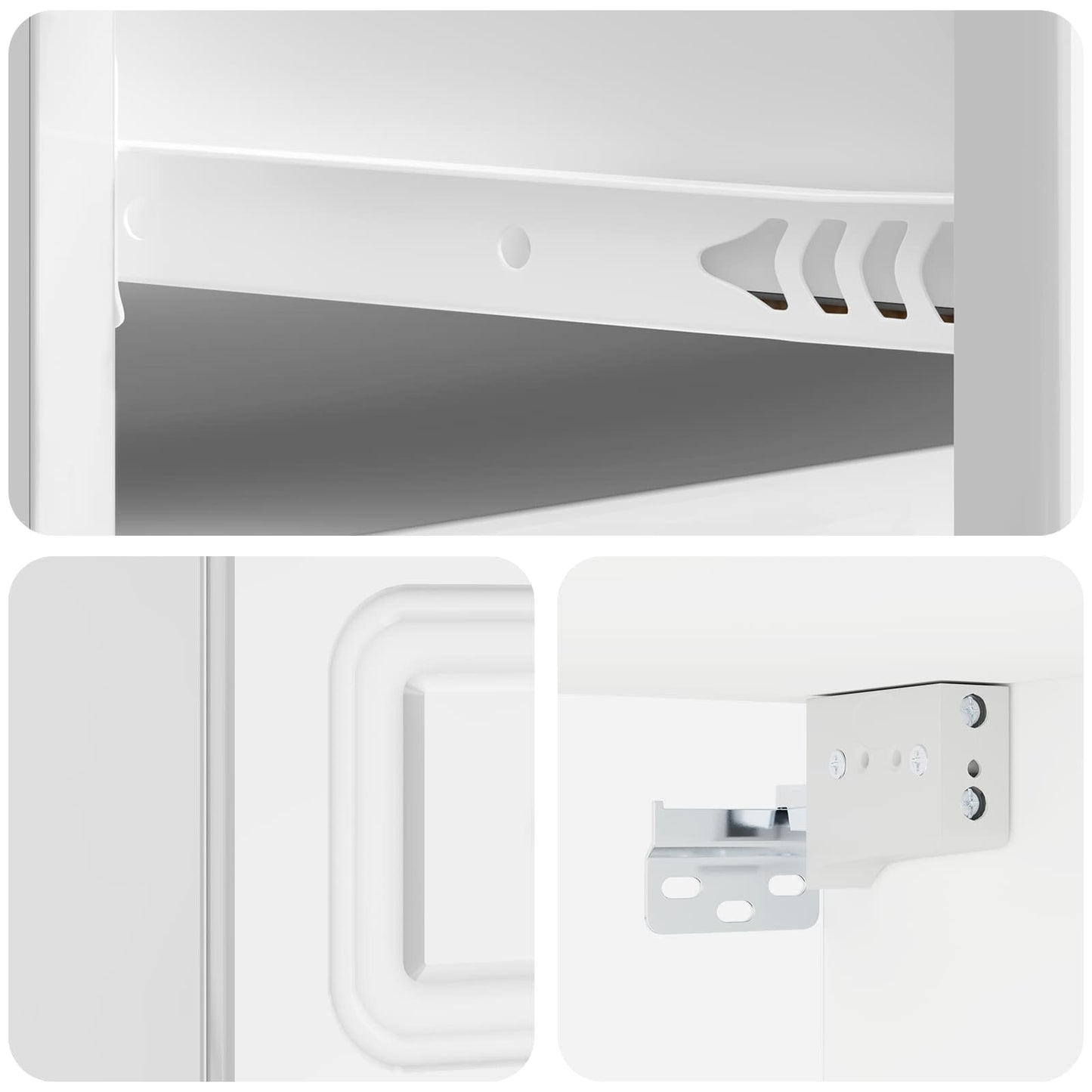 Vegghengt Nattbord 2 pcs Høgglans hvit 34,5 x 33 x 20 cm